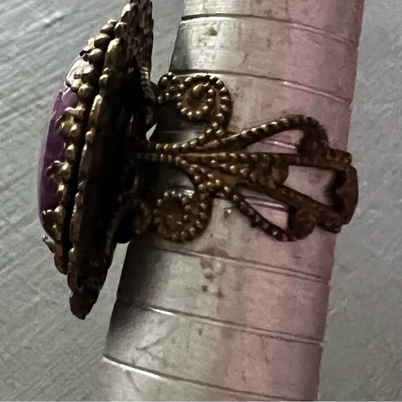 Sorrelli Brass Tone Adjustable Ring Size 7 - Picture 6 of 7